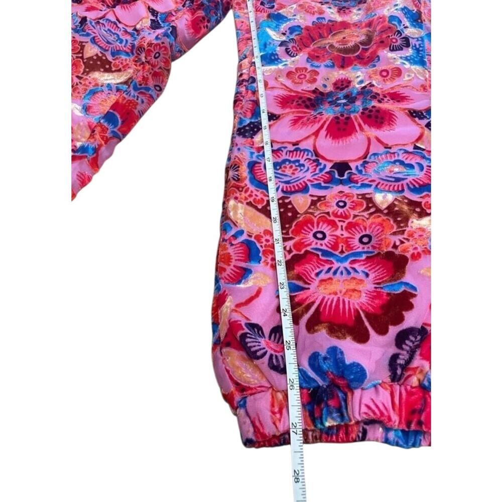 Free People Sun Valley Velvet Pants Joggers‎ Floral Print Embroidery- Small - Picture 9 of 9